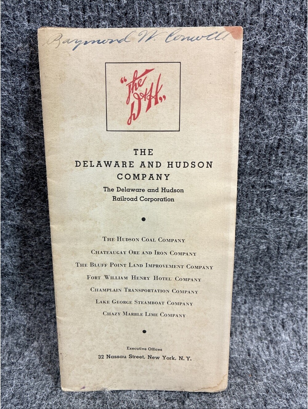 Vtg Delware and Hudson Railroad Directory Coal Steamboat Company D&H Vintage